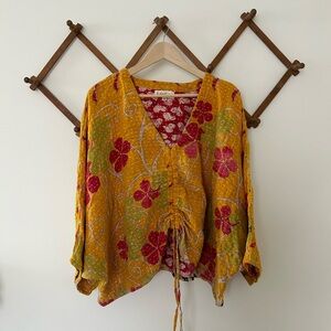 Kantha Bae Vibrant Floral Women's Blouse